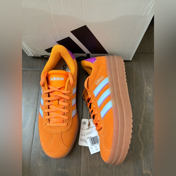 Adidas Women's VL court bold Orange Sneakers - Picture 3 of 5